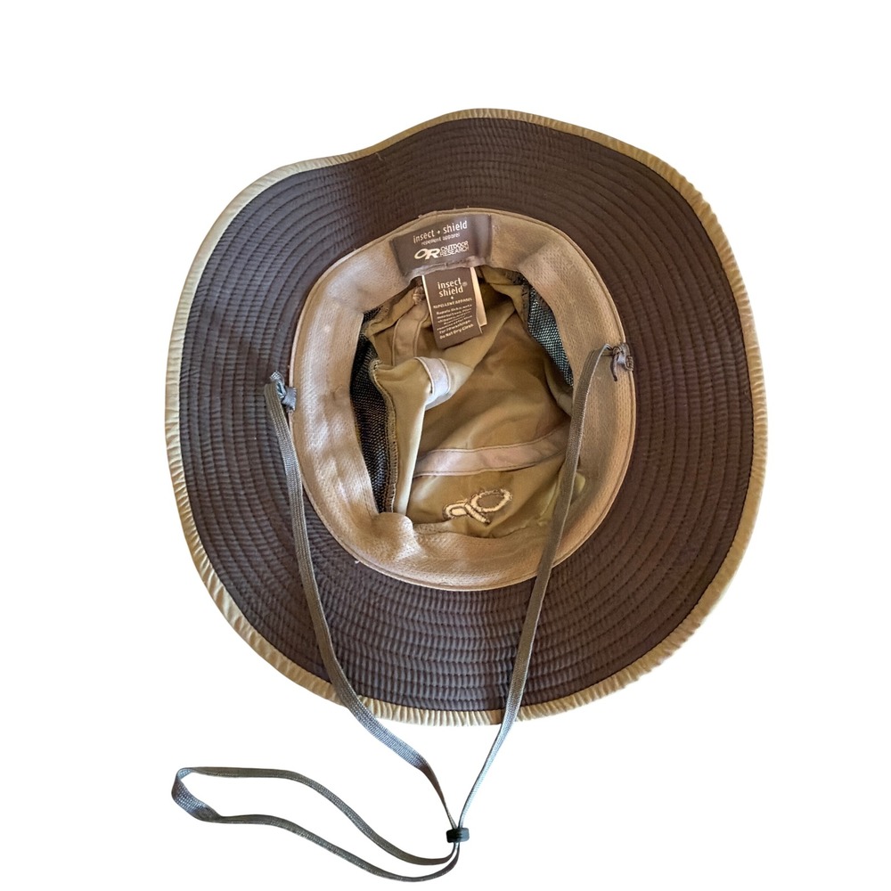 Outdoor Research Sun Hat Tan Insect Shield Bug Repellent Mesh Boonie Hiking - Picture 5 of 7